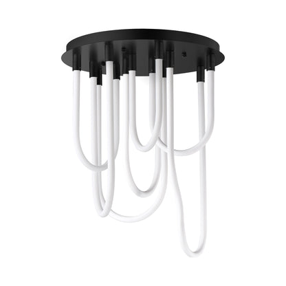 Soleil Round LED Flush Mount Ceiling Light in Black.