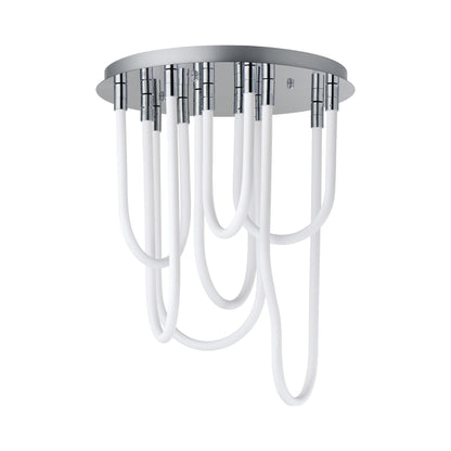 Soleil Round LED Flush Mount Ceiling Light in Polished Chrome.