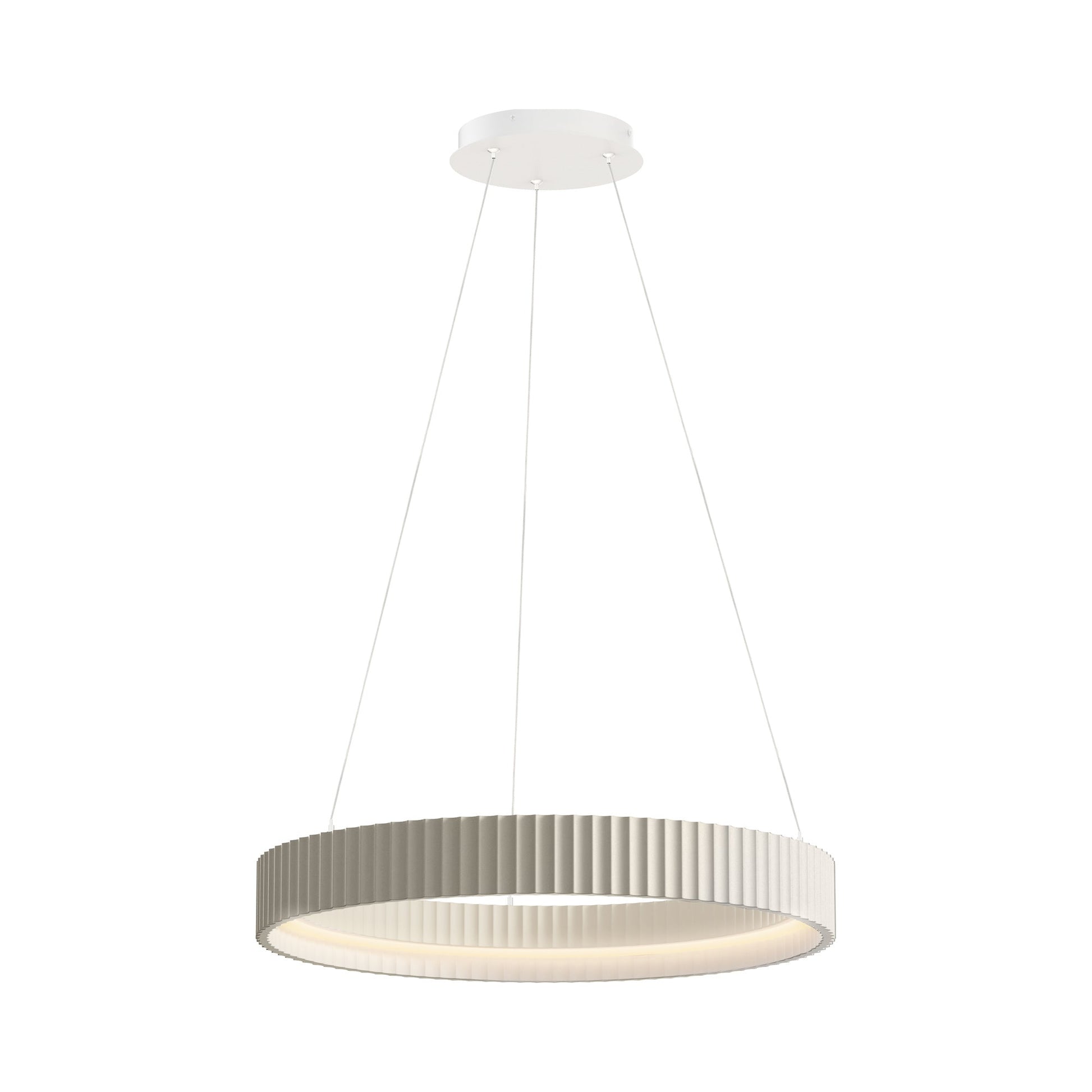Souffle LED Ring Pendant Light in Chaulk White (25-Inch).