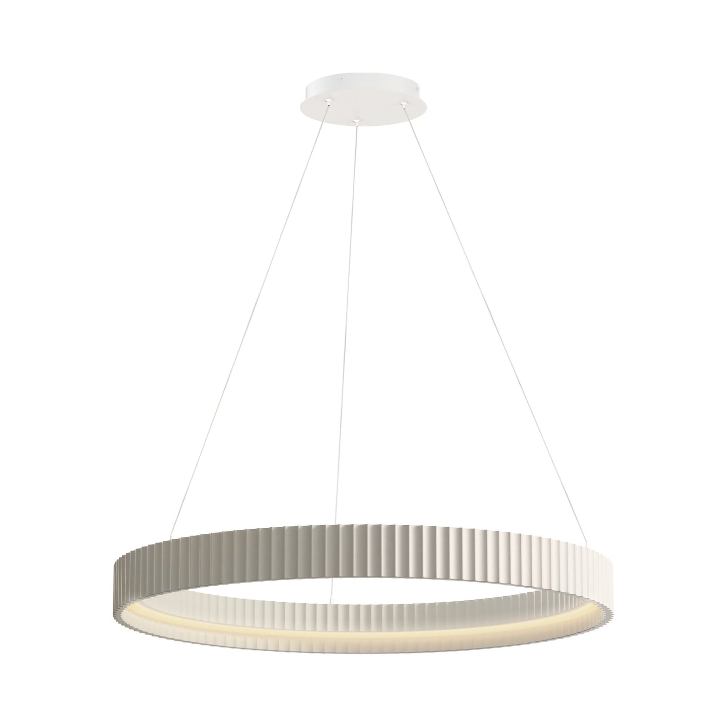 Souffle LED Ring Pendant Light in Chaulk White (33-Inch).