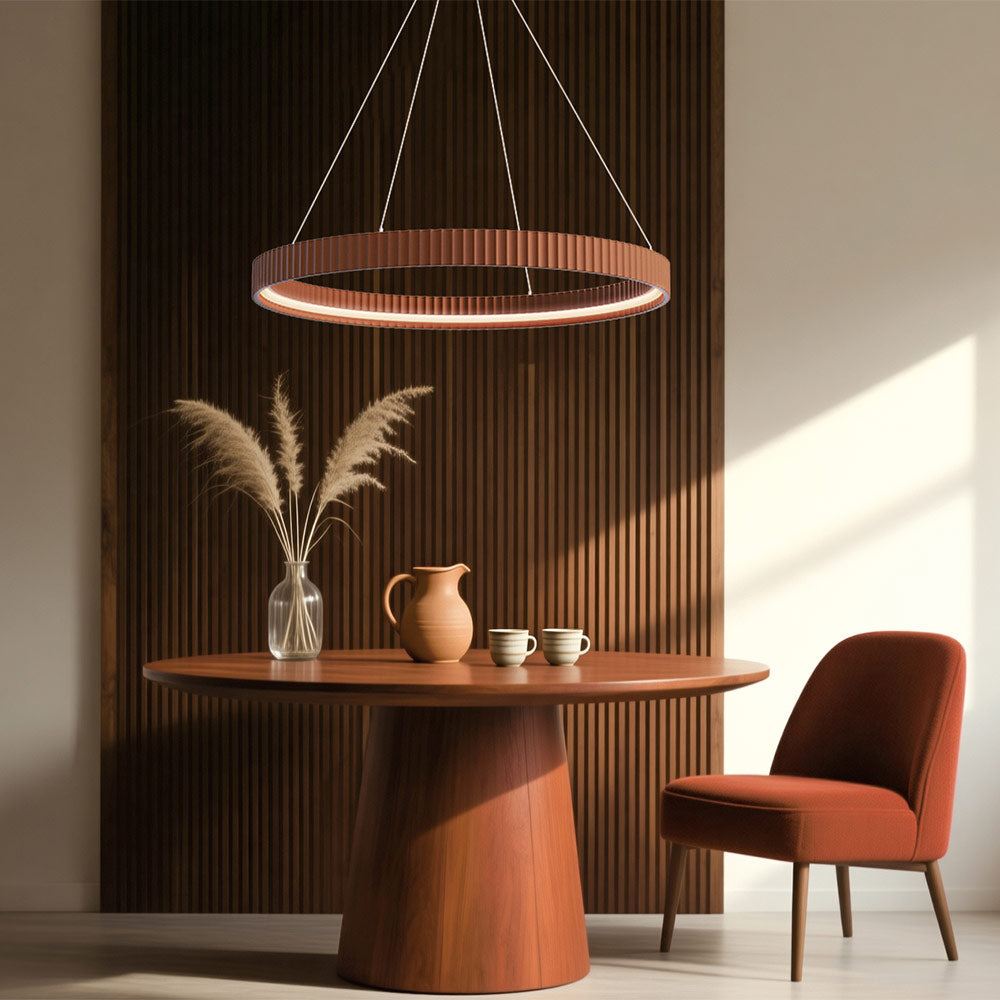 Souffle LED Ring Pendant Light in dining room.