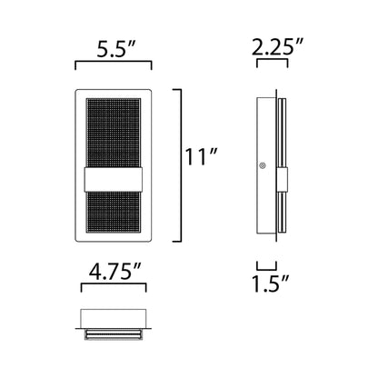 Sparkler LED Wall Light - line drawing.