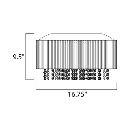 Spiral Flush Mount Ceiling Light - line drawing.