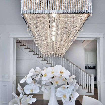Spiral Linear Pendant Light in dining room.