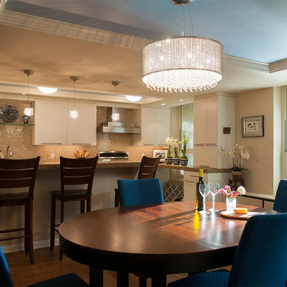 Spiral Multi Light Pendant Light in dining room.