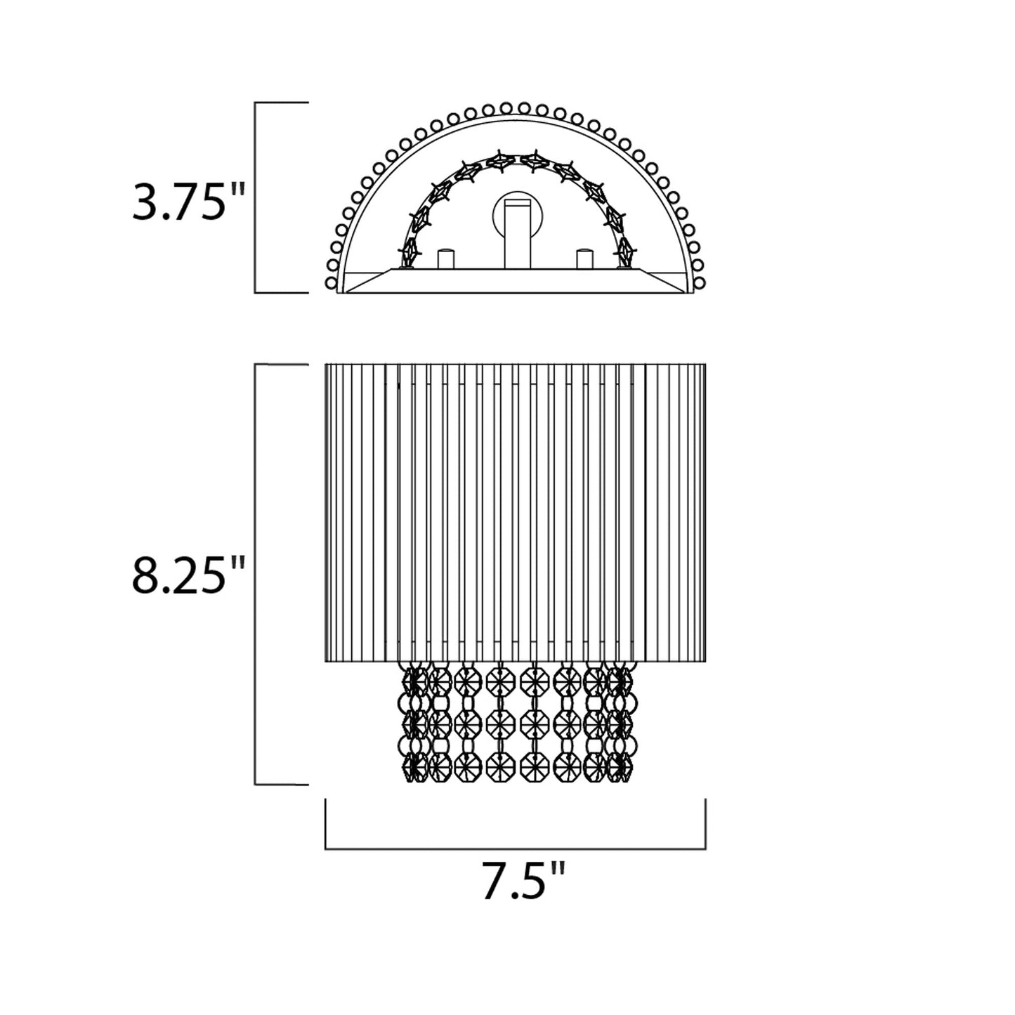 Spiral Wall Light - line drawing.