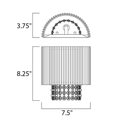 Spiral Wall Light - line drawing.