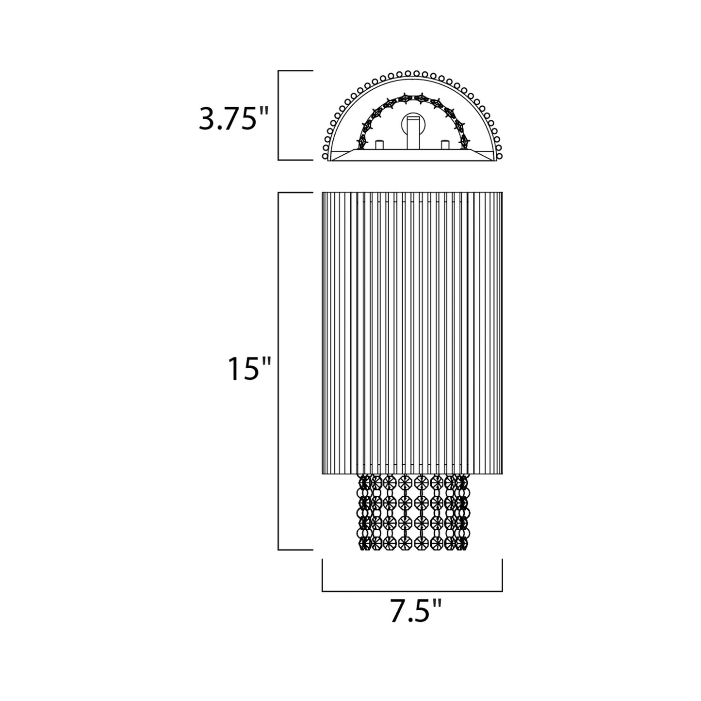 Spiral Wall Light - line drawing.