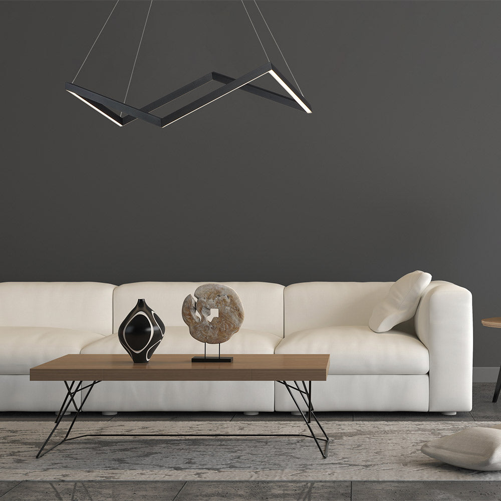 Stealth LED Linear Pendant Light in living room.