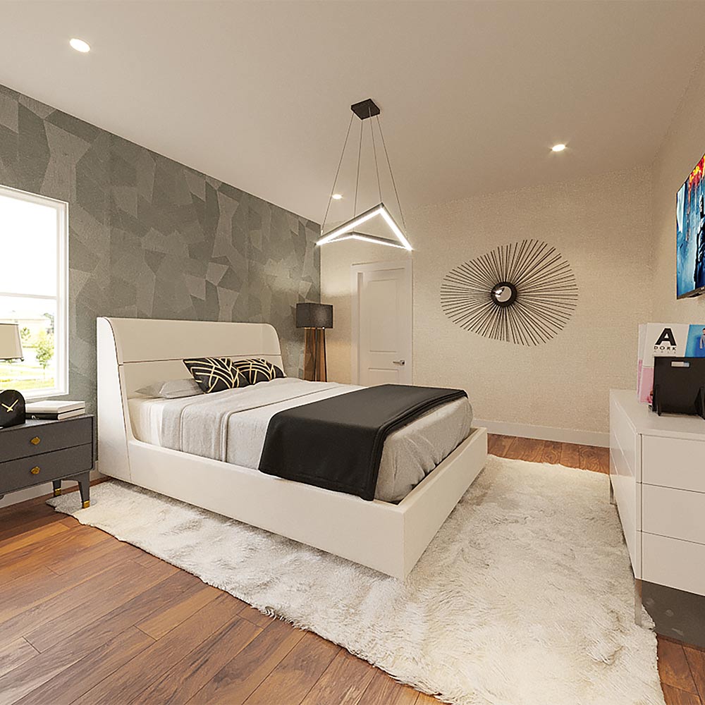 Stealth LED Pendant Light in bedroom.