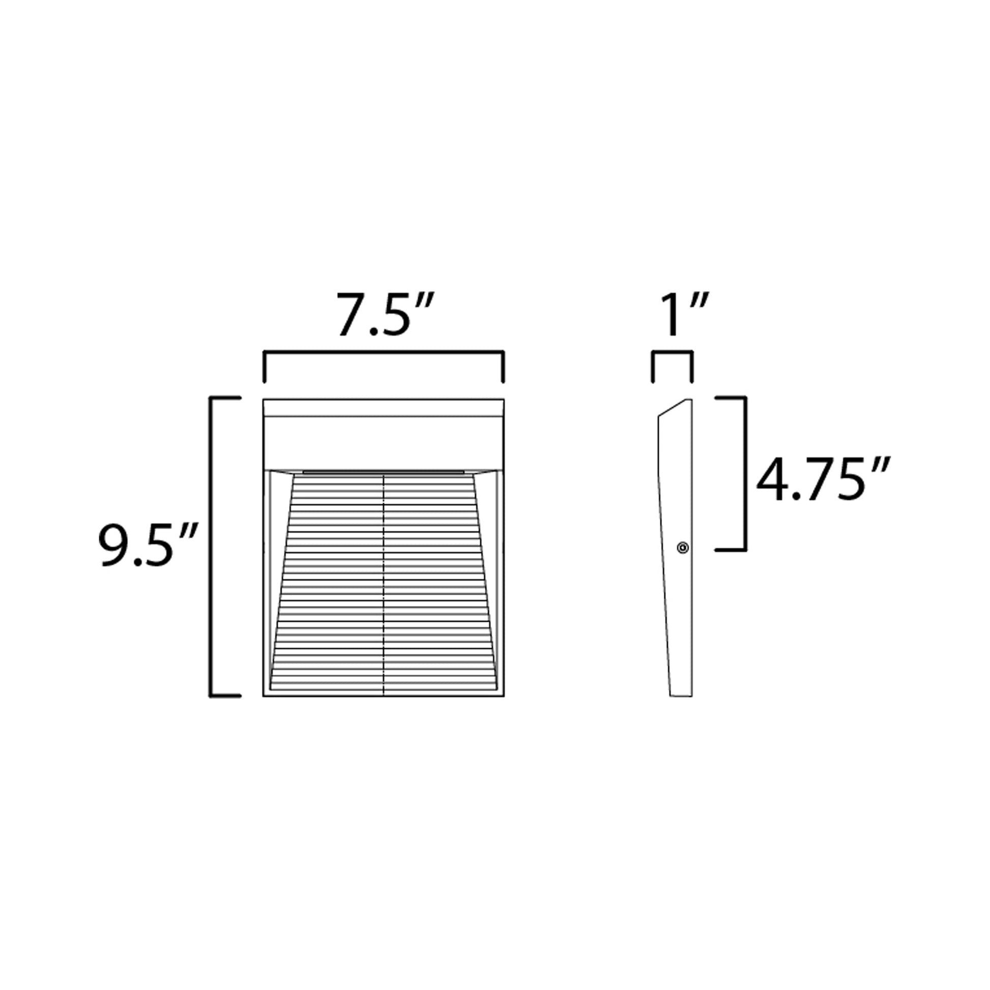 Steps Outdoor LED Wall Light - line drawing.
