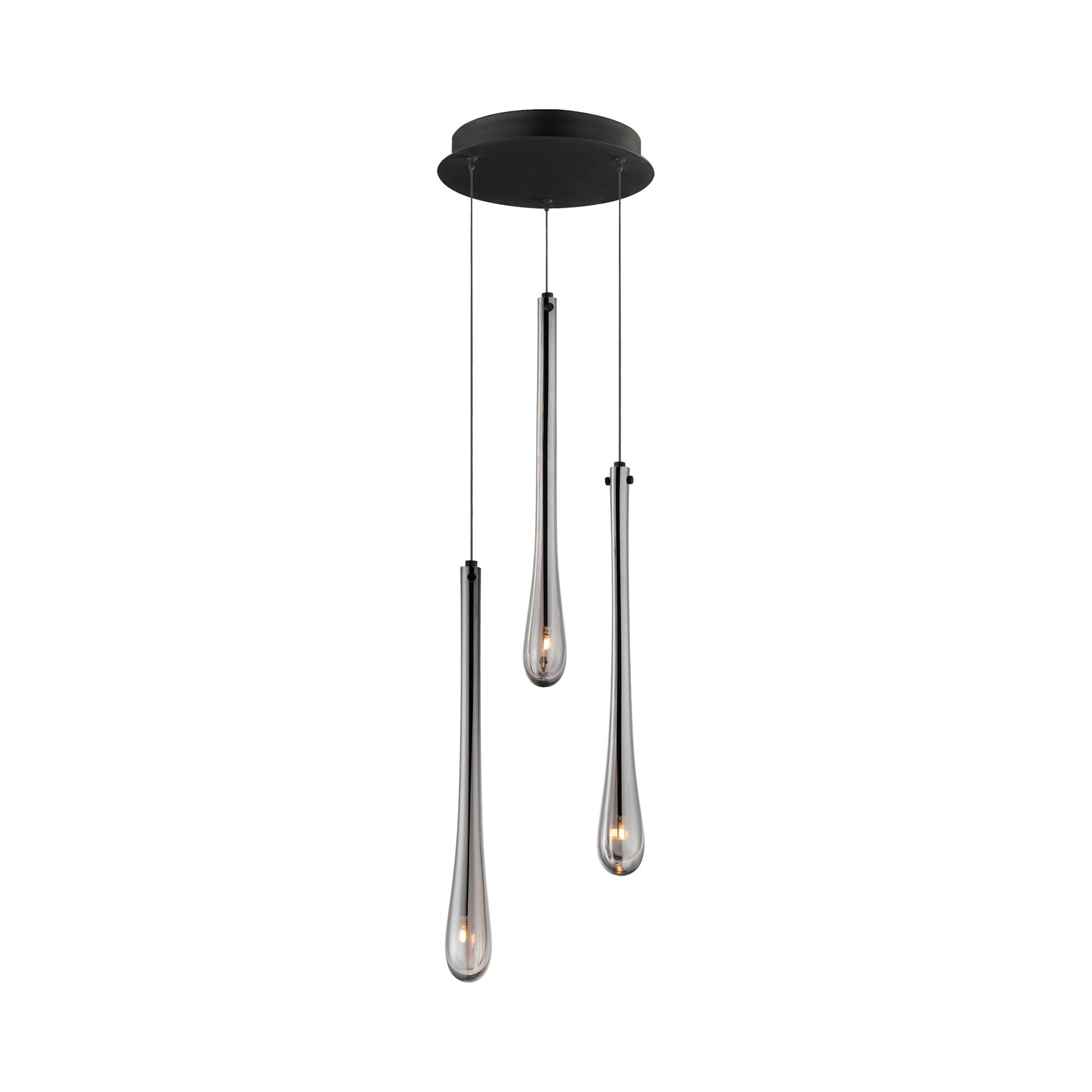 Stillo Multi Light Pendant Light in Black (3-Light).