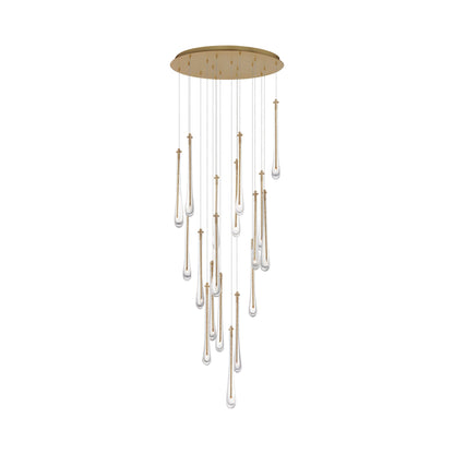 Stillo Multi Light Pendant Light in Gold (18-Light).