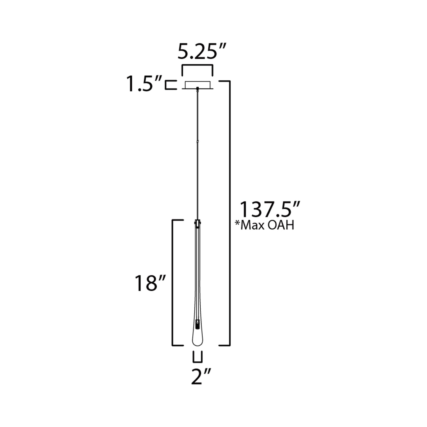 Stillo Pendant Light - line drawing.