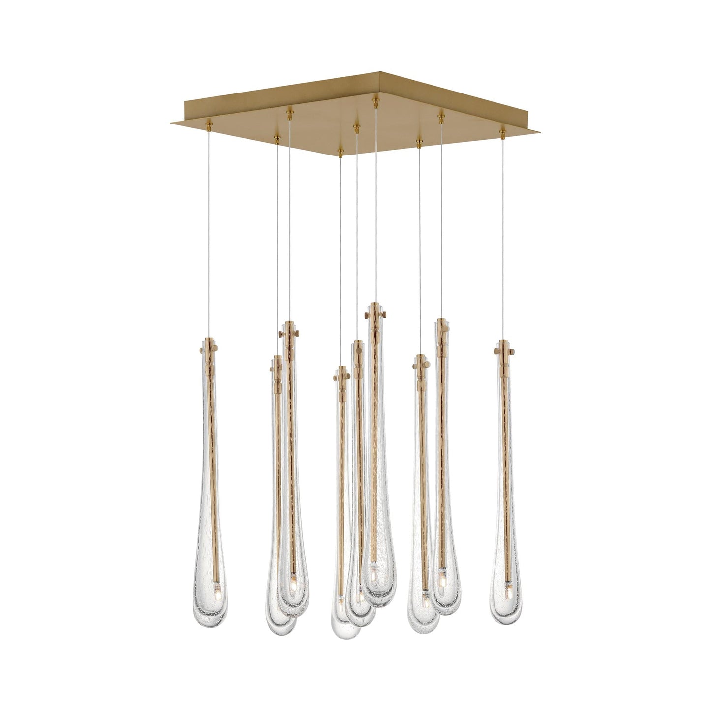Stillo Square Multi Light Pendant Light in Gold.