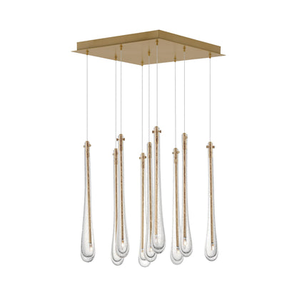 Stillo Square Multi Light Pendant Light in Gold.