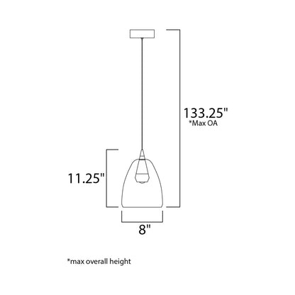 Sven LED Pendant Light - line drawing.