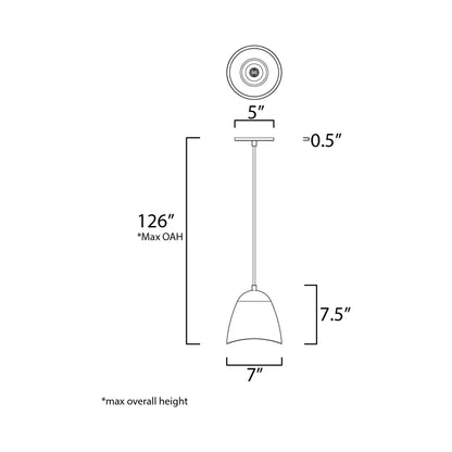 Sway Pendant Light - line drawing.