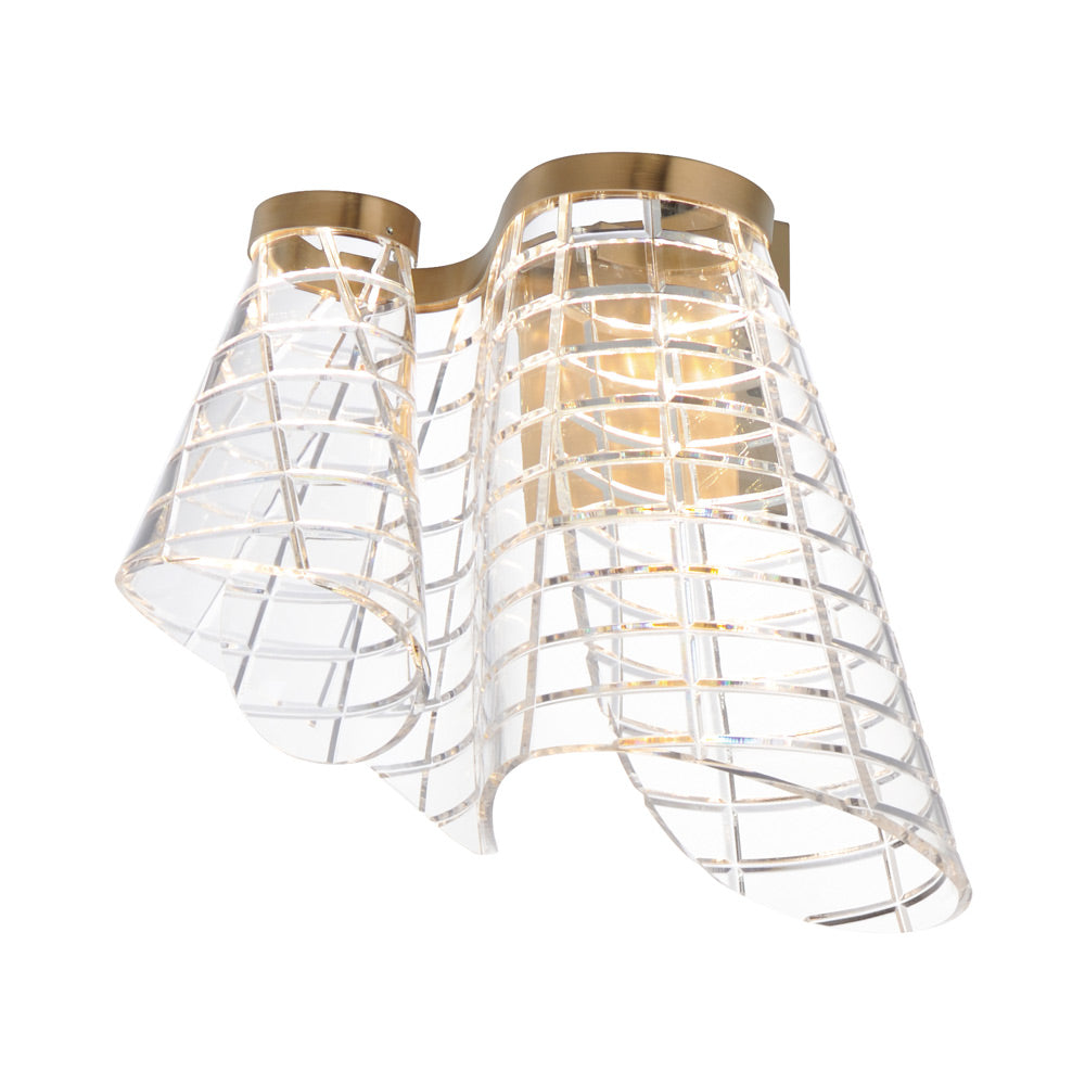 Tartan LED Wall Light in Brushed Champagne.