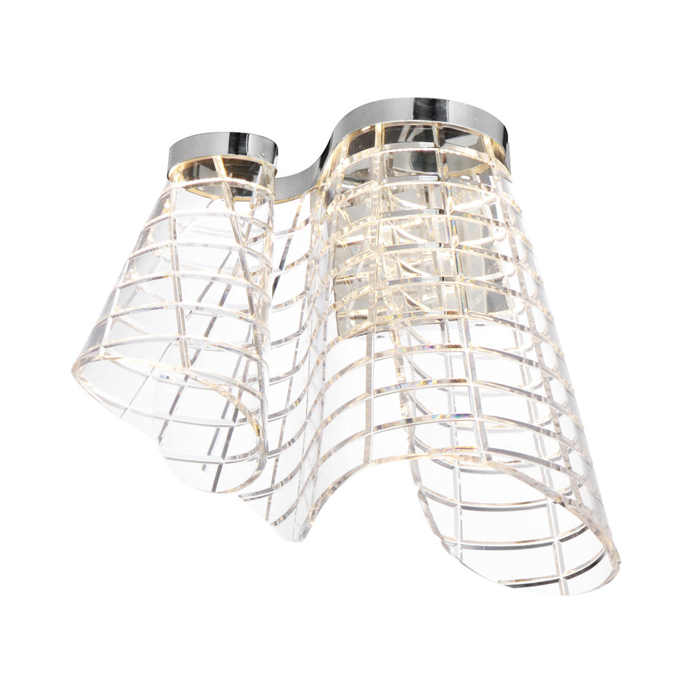 Tartan LED Wall Light in Polished Chrome.