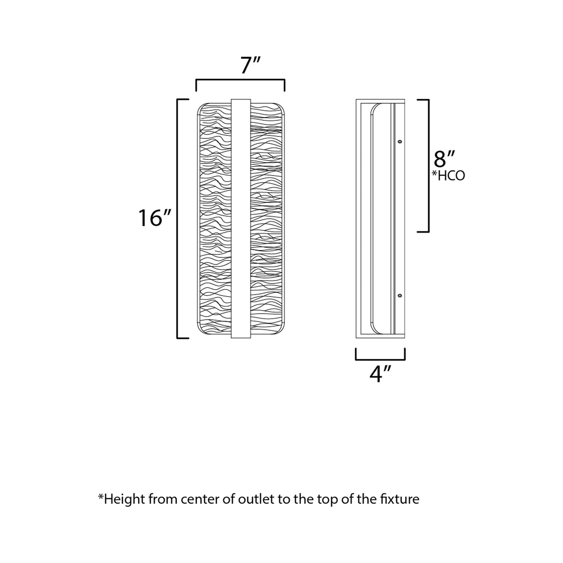Terra Outdoor LED Wall Light - line drawing.