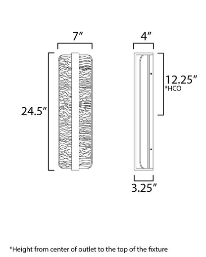 Terra Outdoor LED Wall Light - line drawing.
