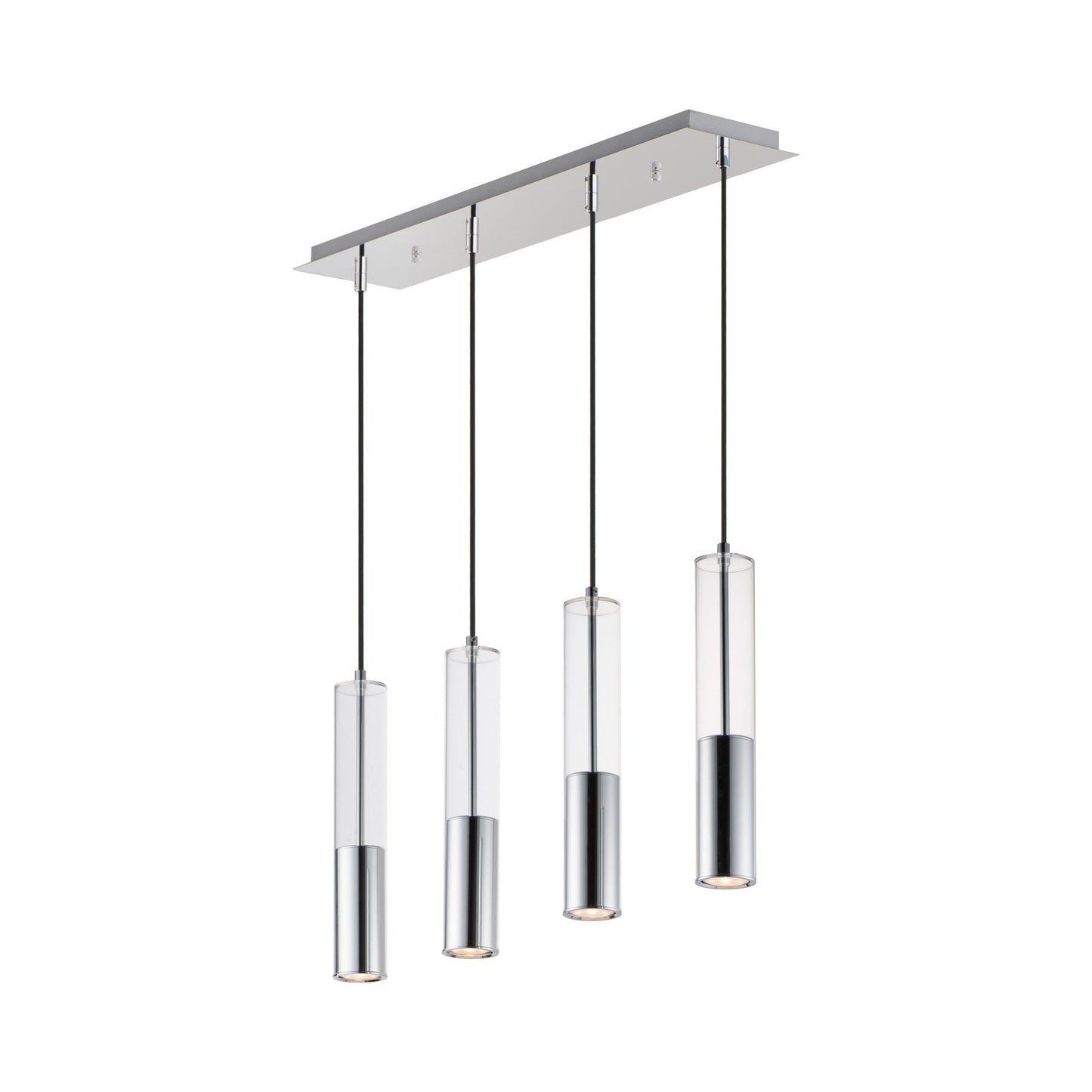 Torch Linear Pendant Light in Polished Chrome.