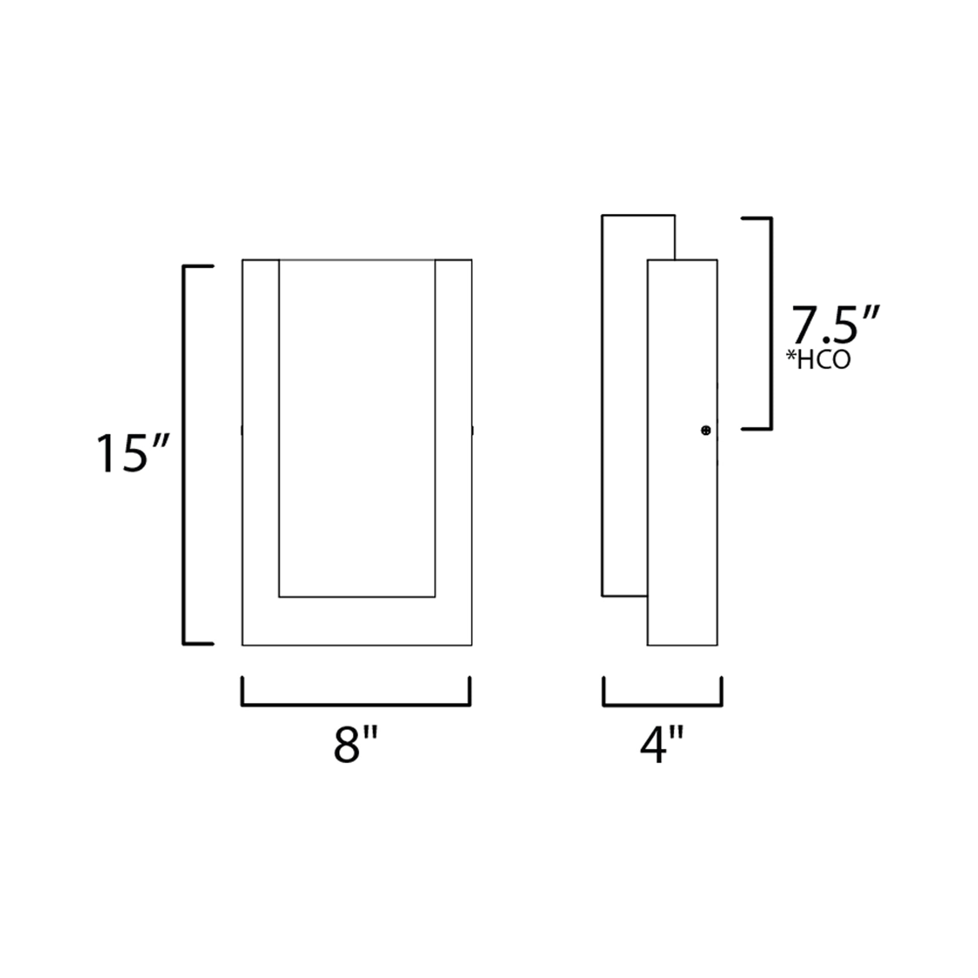 Tower Outdoor LED Wall Light - line drawing.