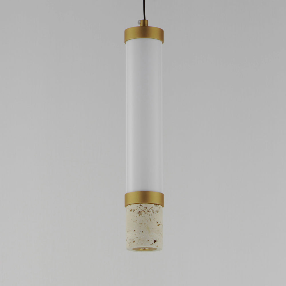 Travertine LED Single Pendant Light in Detail.
