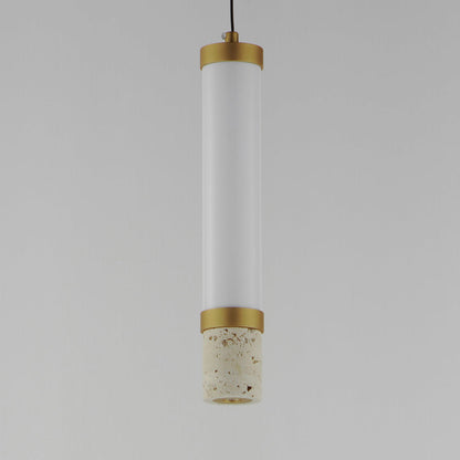 Travertine LED Single Pendant Light in Detail.