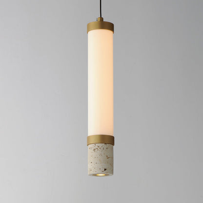Travertine LED Single Pendant Light in Detail.