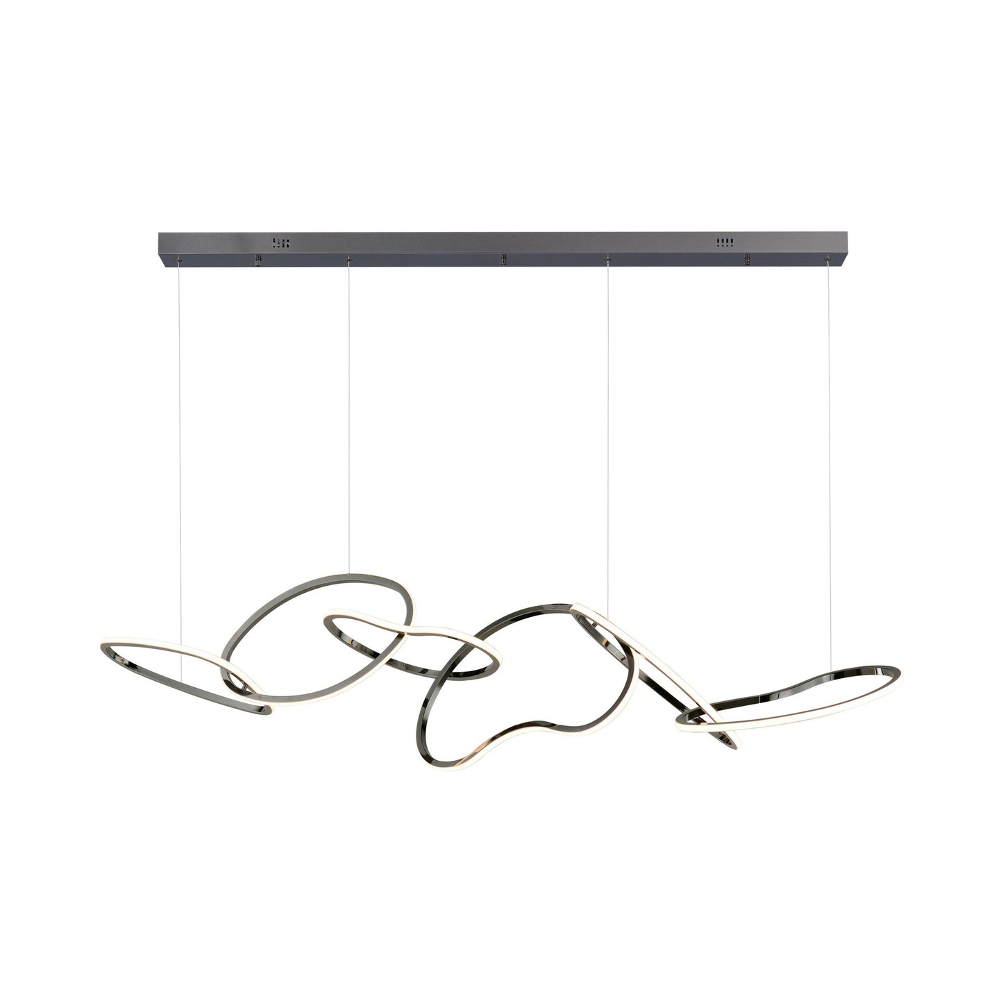 Unity LED Linear Pendant Light in Black Chrome (6-Light).