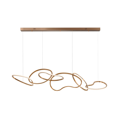 Unity LED Linear Pendant Light in Brushed Champagne (6-Light).