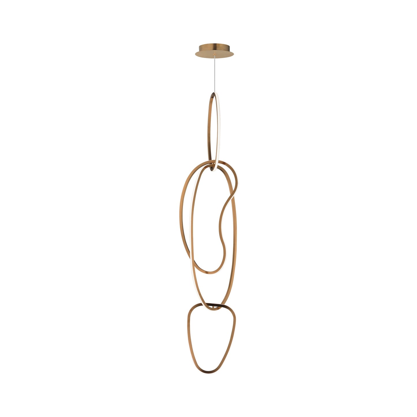 Unity LED Pendant Light in Brushed Champagne.