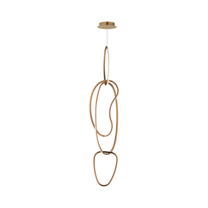 Unity LED Pendant Light in Brushed Champagne.