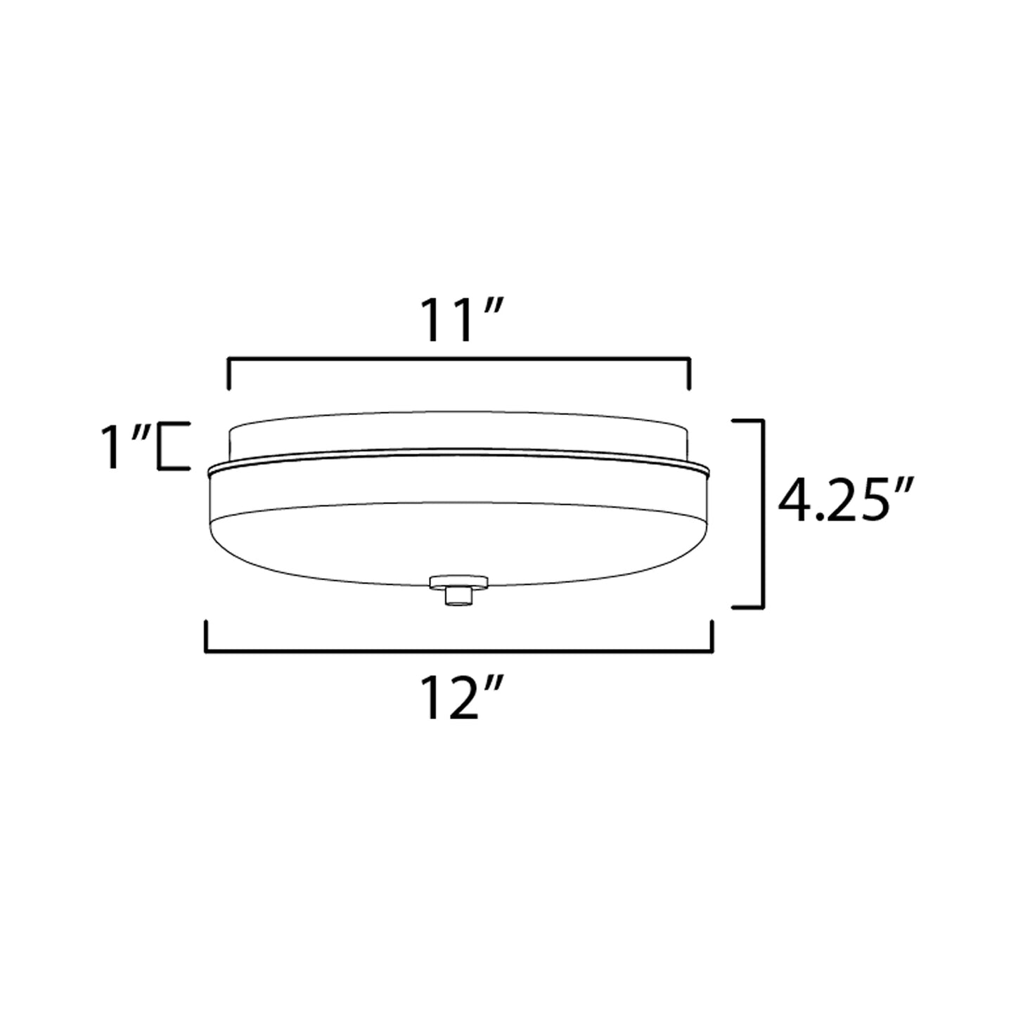 Voto LED Flush Mount Ceiling Light - line drawing.