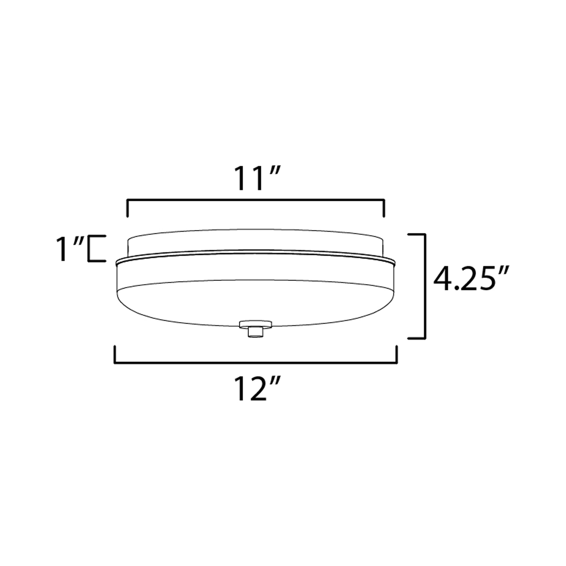 Voto LED Flush Mount Ceiling Light - line drawing.