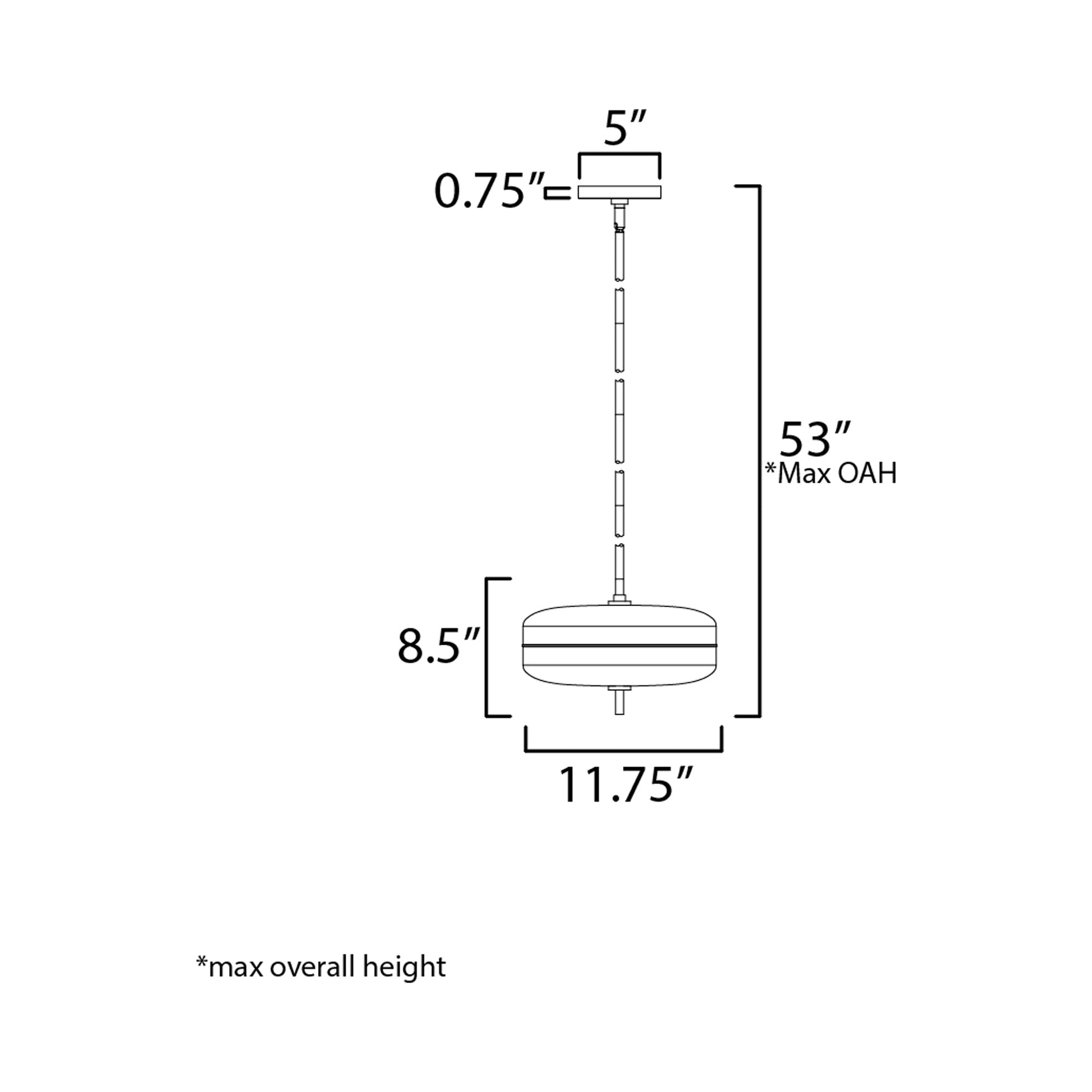 Voto LED Pendant Light - line drawing.