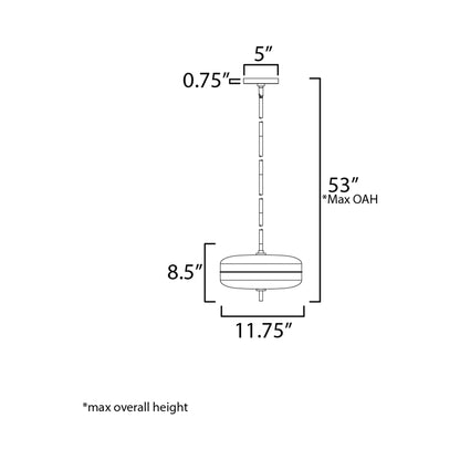 Voto LED Pendant Light - line drawing.