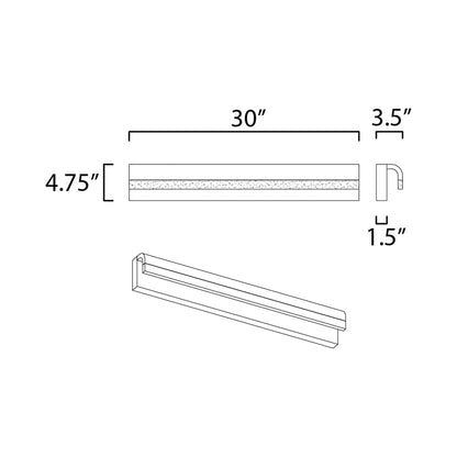 Waterfall LED Bath Vanity Light - line drawing.