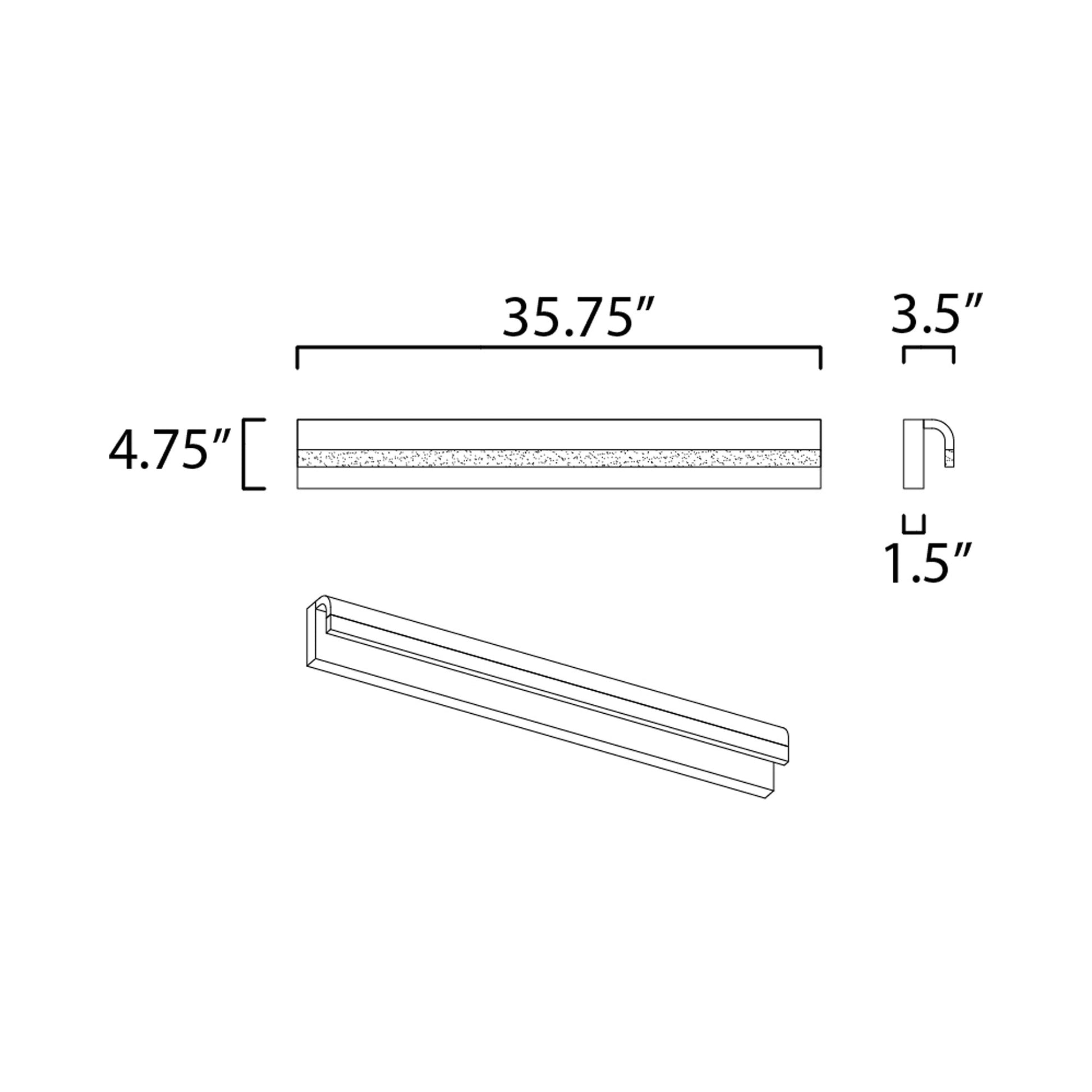 Waterfall LED Bath Vanity Light - line drawing.