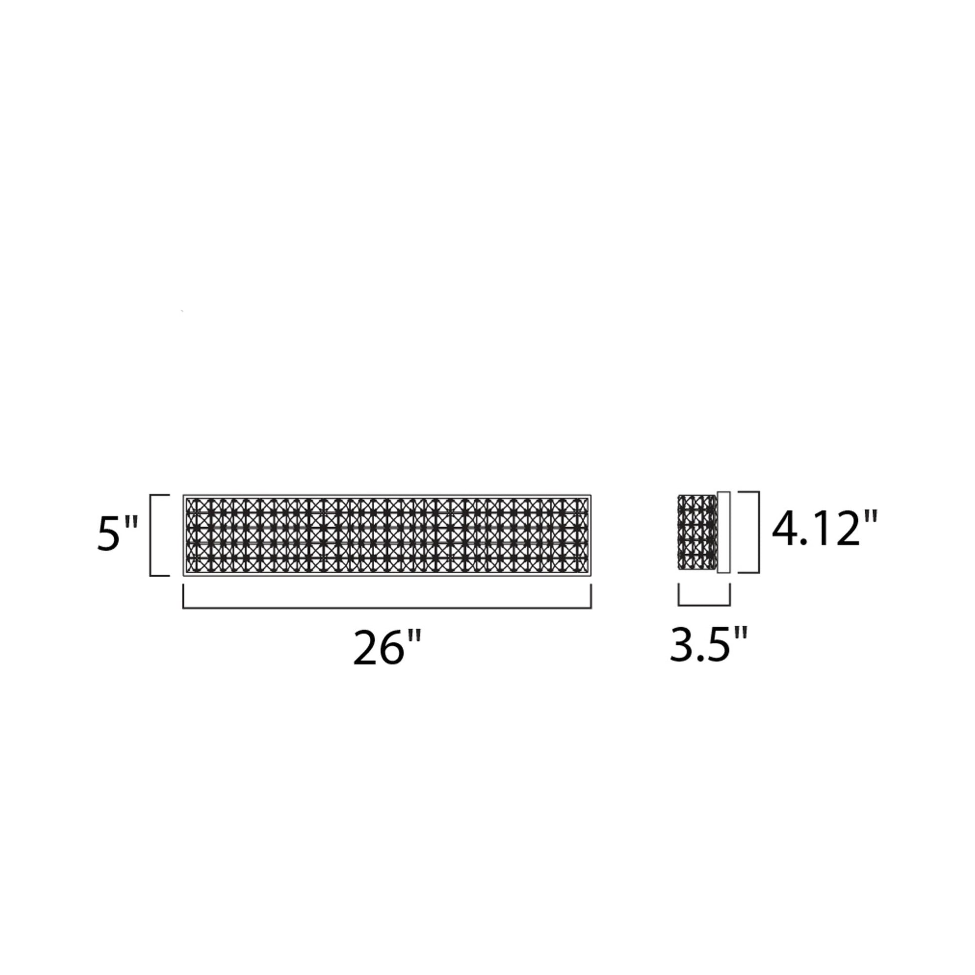 Wave Bath Vanity Light - line drawing.