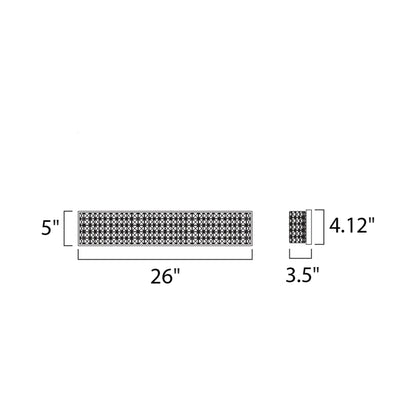 Wave Bath Vanity Light - line drawing.