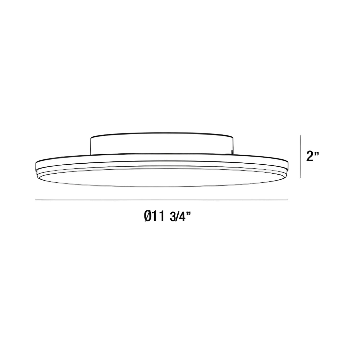 Above Outdoor LED Round Wall Light - line drawing.