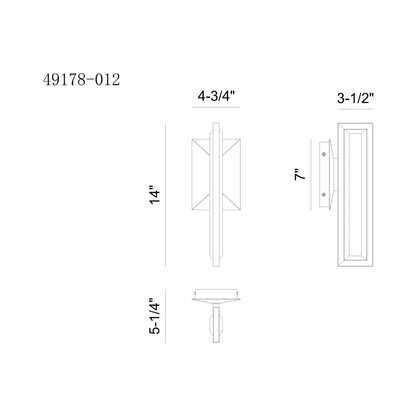 Aelin Outdoor LED Wall Light - line drawing.