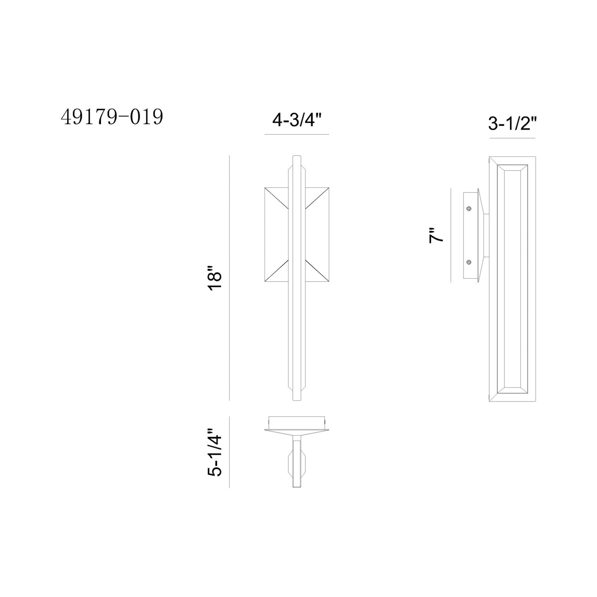 Aelin Outdoor LED Wall Light - line drawing.