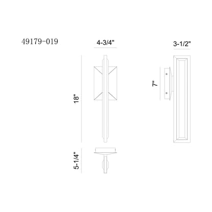 Aelin Outdoor LED Wall Light - line drawing.