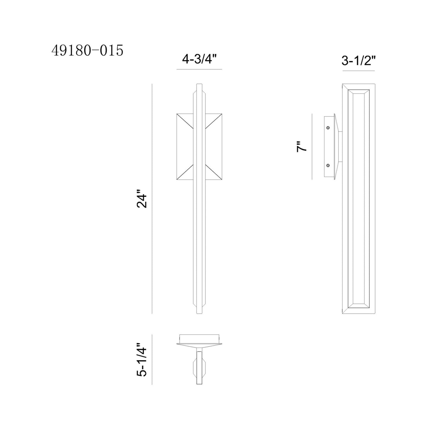 Aelin Outdoor LED Wall Light - line drawing.