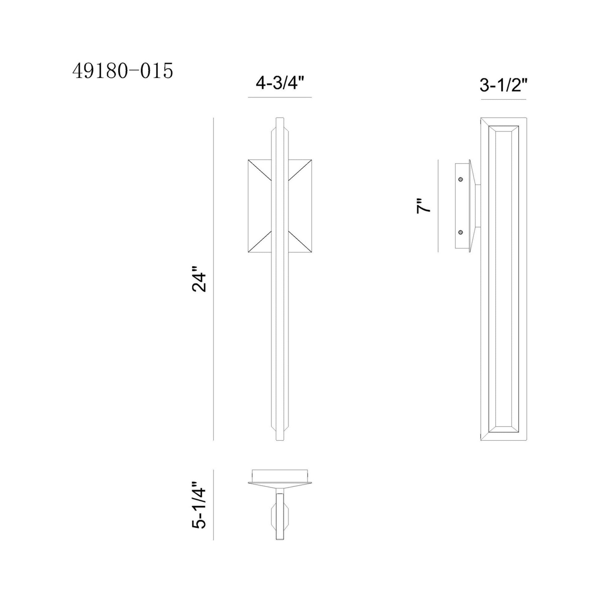 Aelin Outdoor LED Wall Light - line drawing.