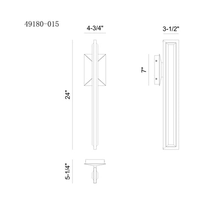 Aelin Outdoor LED Wall Light - line drawing.